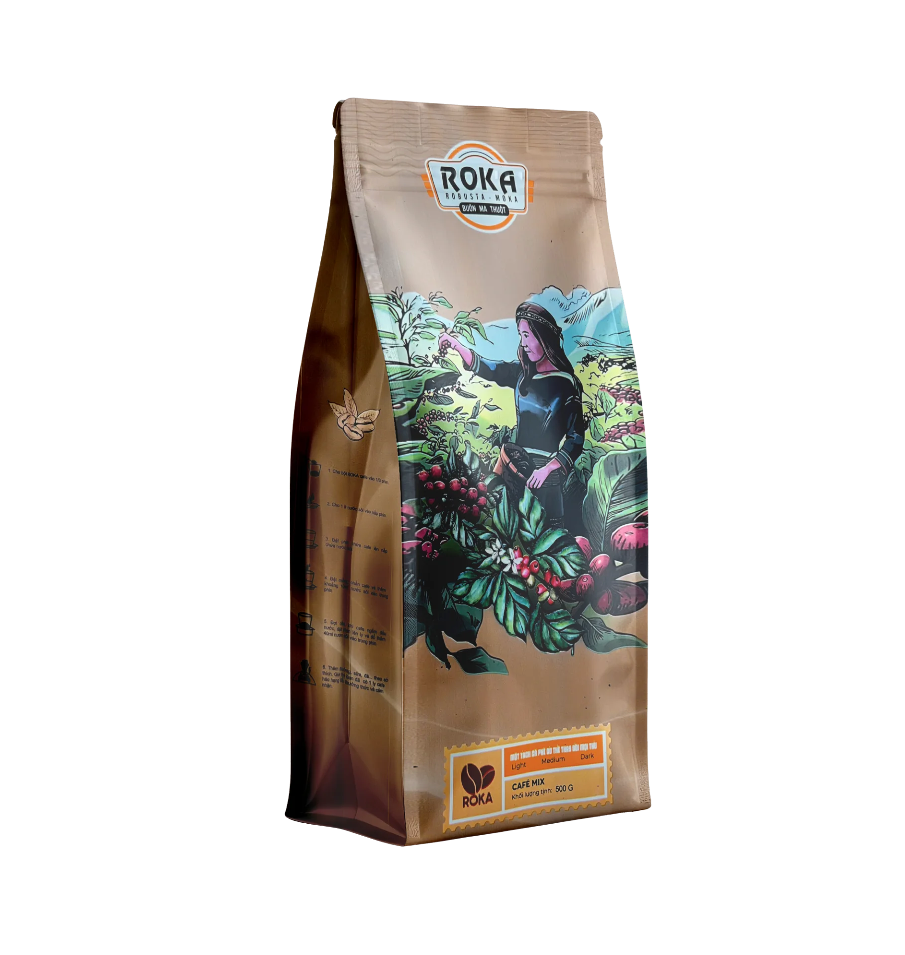 Cà phê bột pha phin - ROKA Mix Nâu